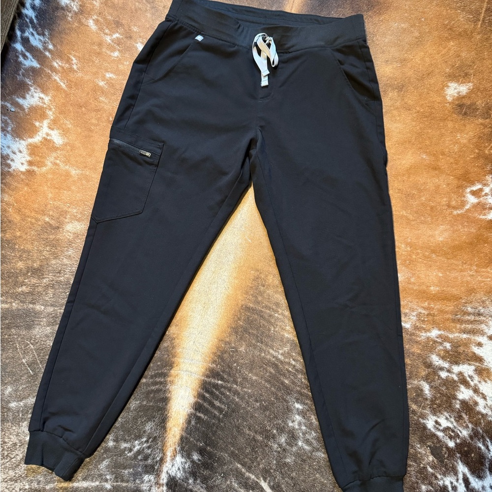 FIGS Black Jogger Pants with Drawstrings